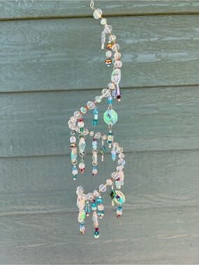 Crystal Beaded Hanging Suncatcher - 12 inches